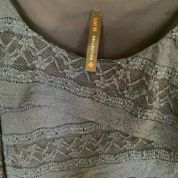 Lori Collection Navy Blue Lace Dress - Medium - Picture 3 of 4